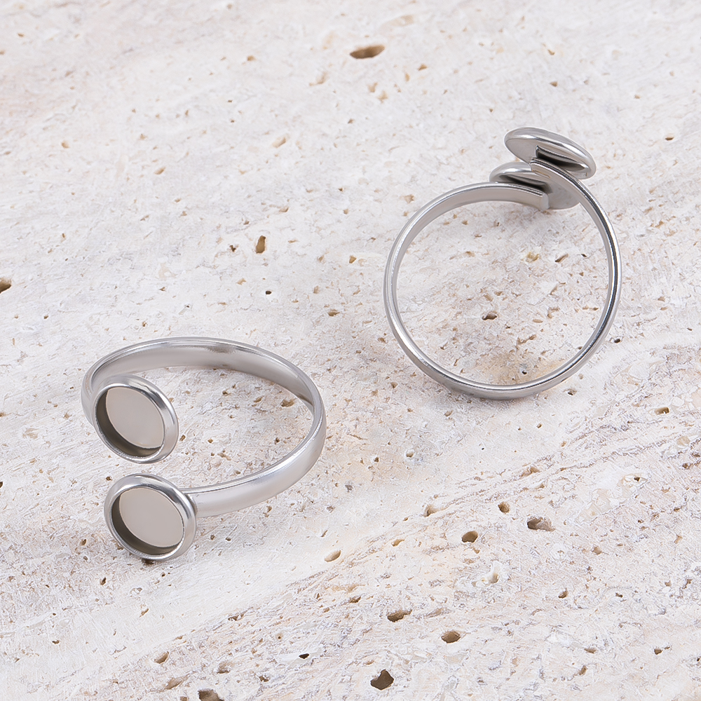Ring Blank Adjustable - 5 pezzi in acciaio inossidabile regolabile