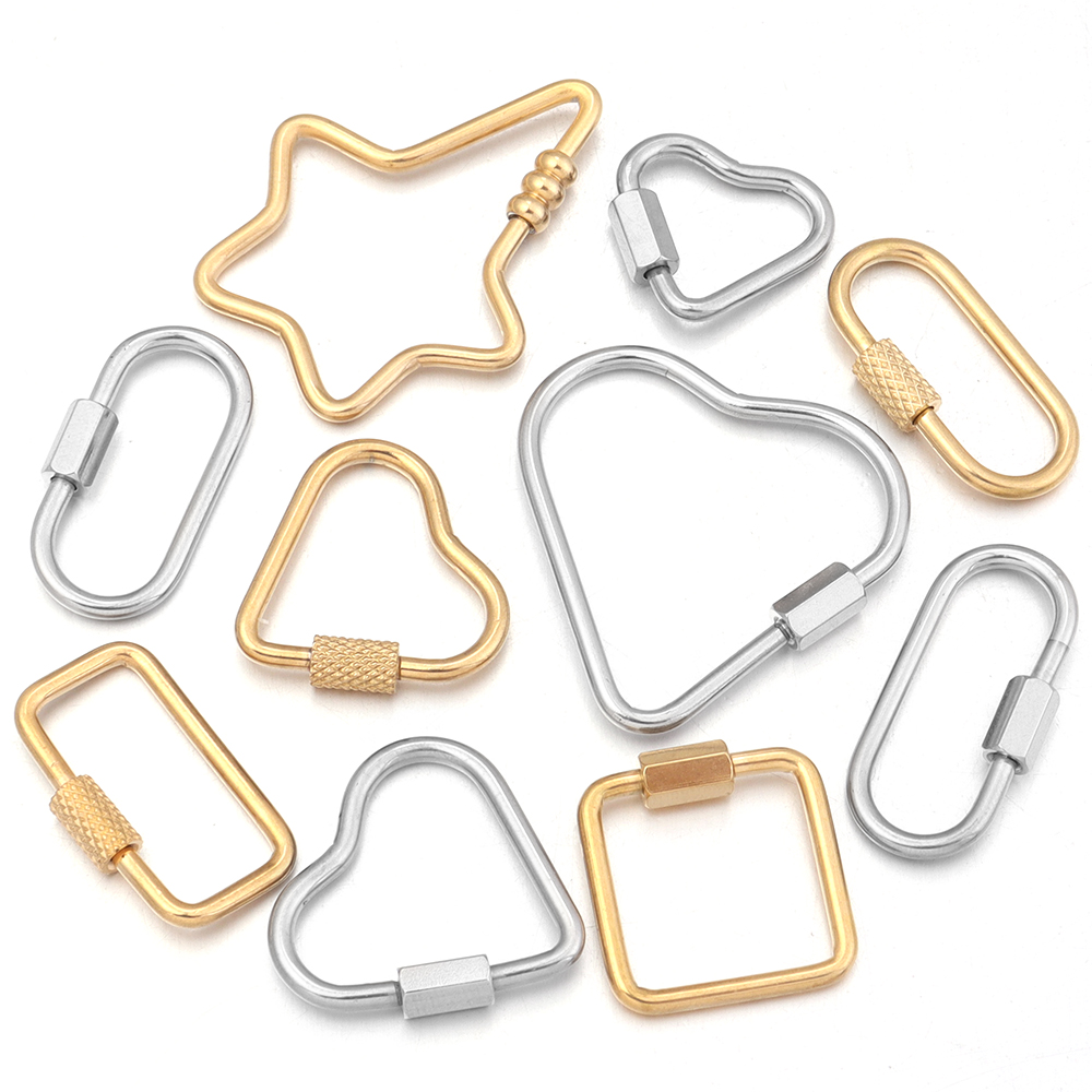 Jewelry Making Articles - 2pcs oro in acciaio inossidabile a