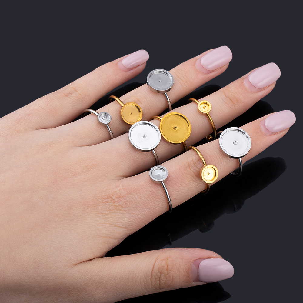 Ring Blank Adjustable - 10 pz Regolabile Anello di Barretta