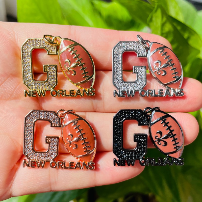 Jewelry Making New Orleans - 5pcs Micro Pave GO NEW ORLEANS