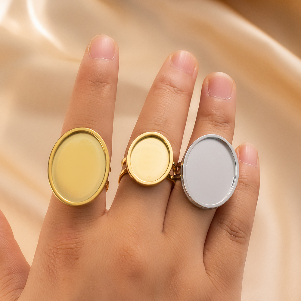 4 pezzi in acciaio inossidabil - Ring Blank Adjustable recensione e prezzo
