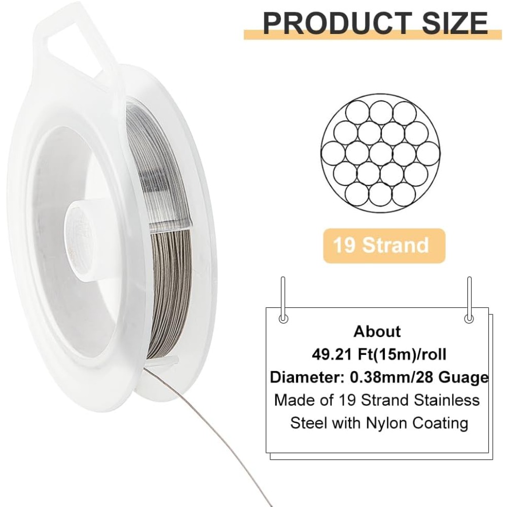 Filo per perline a 19 fili (0, - Jewelry Making Diy Kit recensione e prezzo