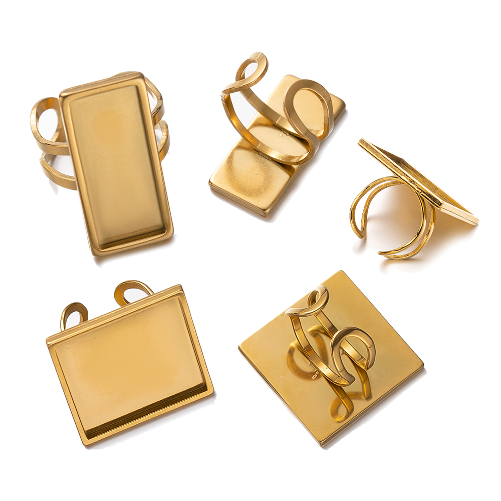 4 pezzi in acciaio inossidabil - Ring Blank Adjustable recensione e prezzo