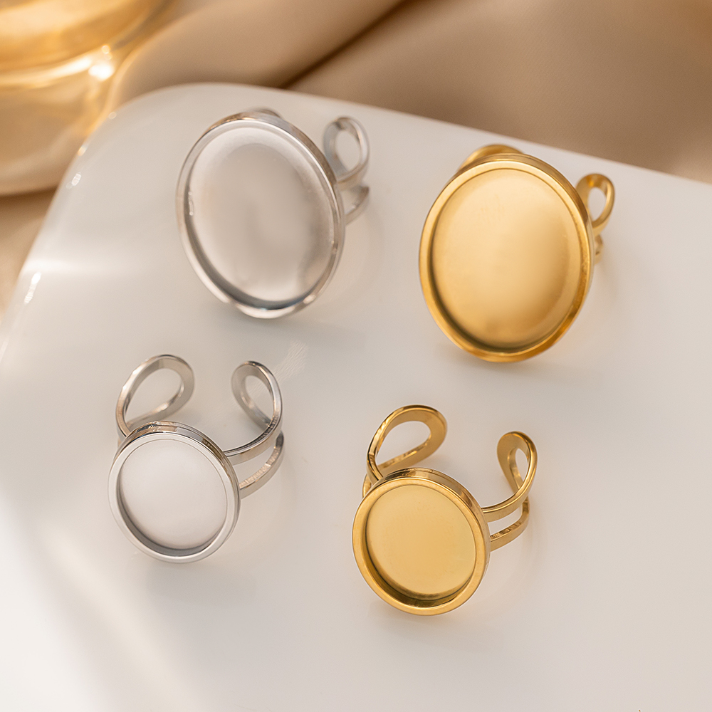 4 pezzi in acciaio inossidabil - Ring Blank Adjustable recensione e prezzo